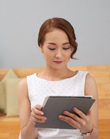 Woman with document